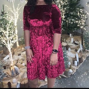 Velvet Off the shoulder dress